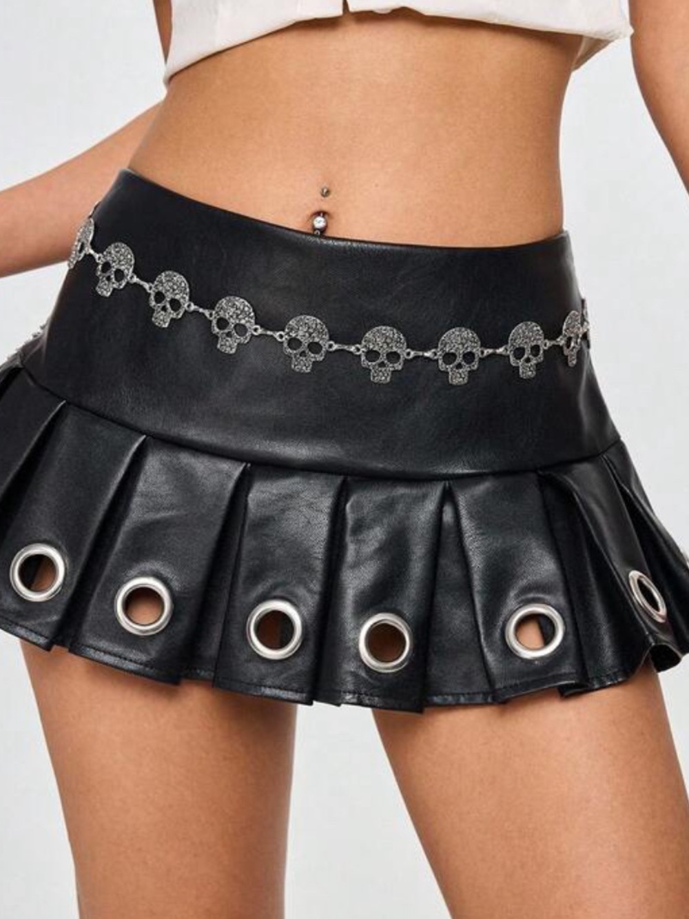 Goth Glam Skull Metal Chain Belt NEW 🏷️